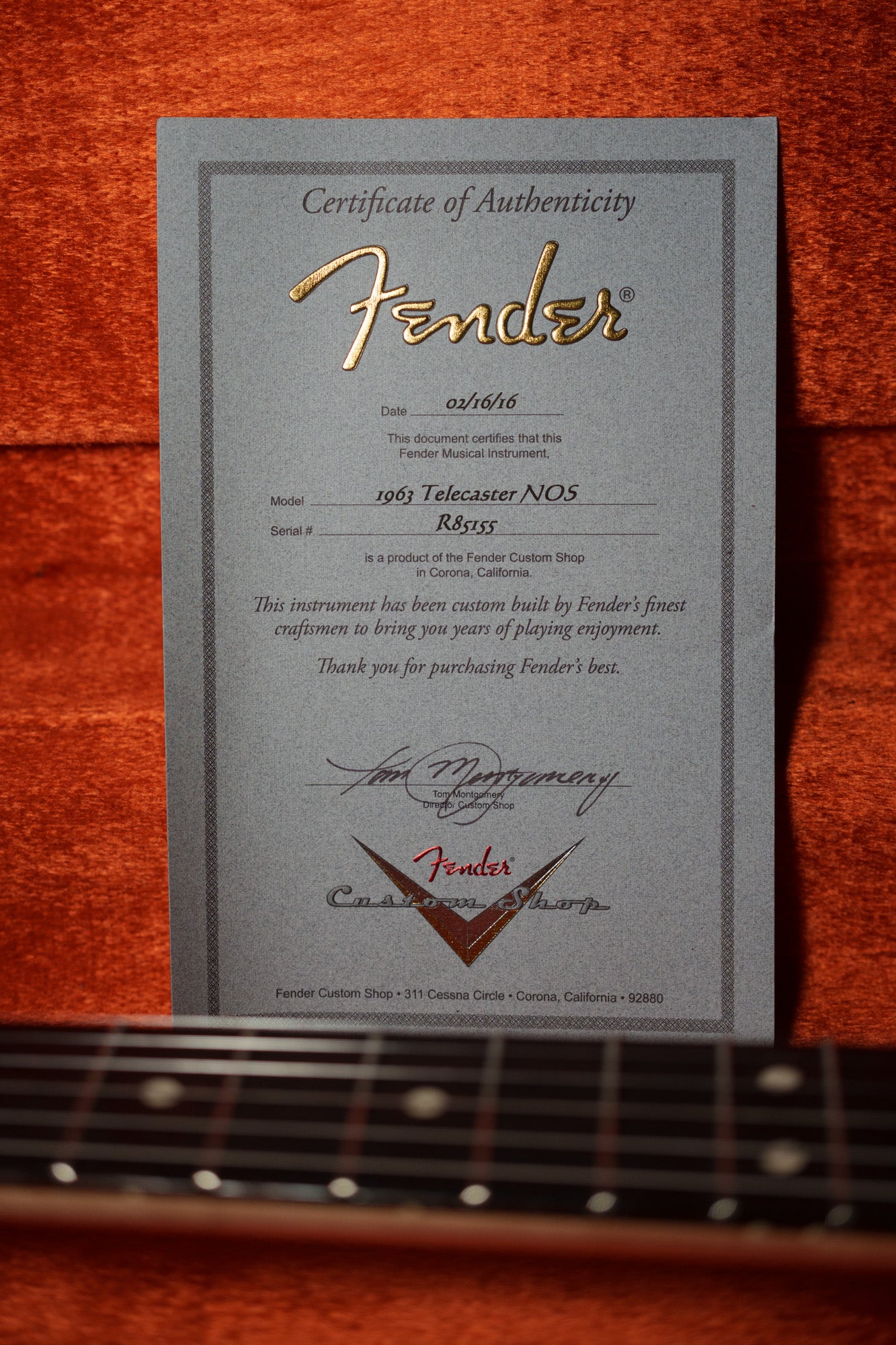 2016 Fender Telecaster '63 Reissue Custom Shop