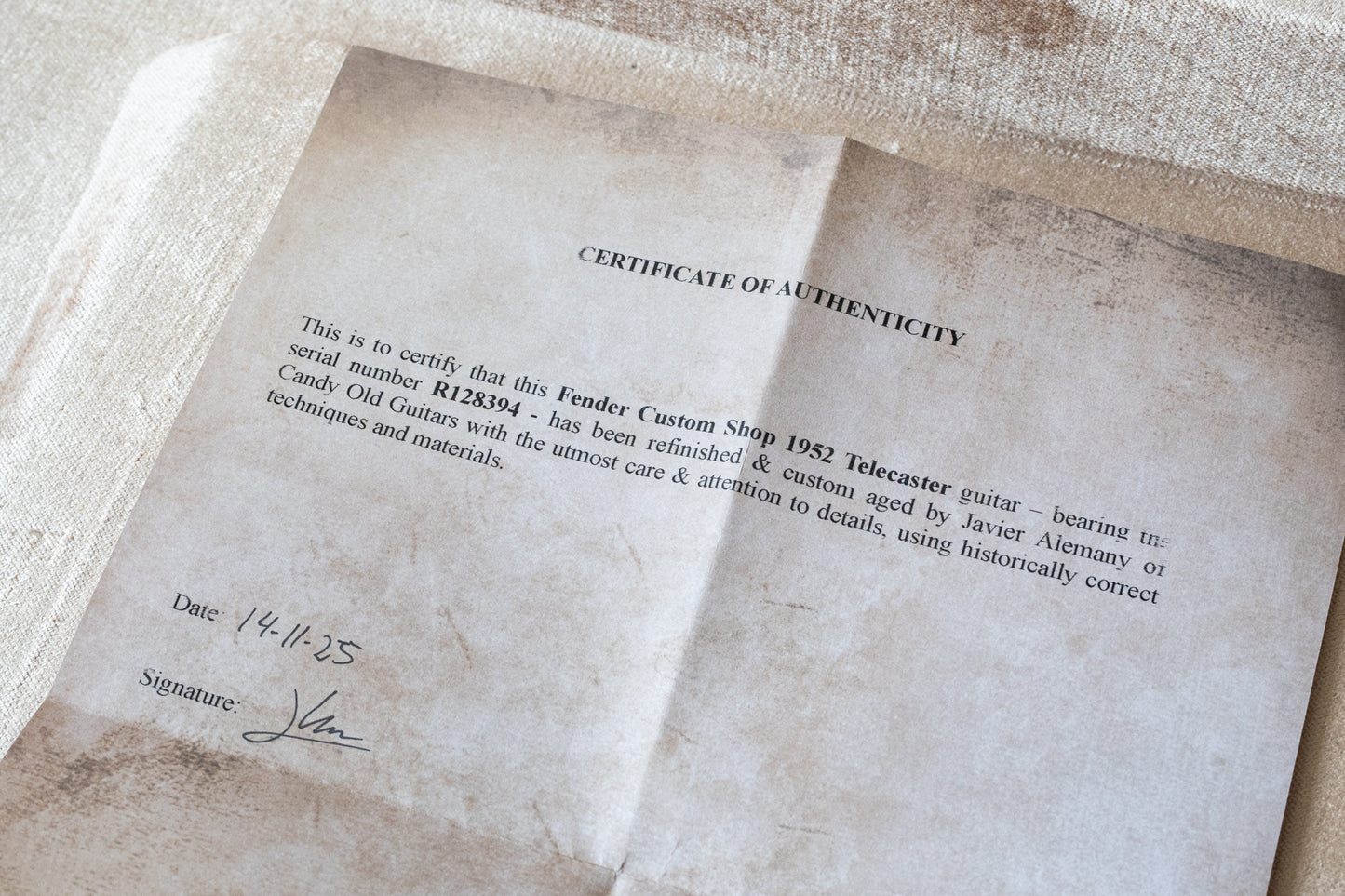 2025 Fender Telecaster ’52 Reissue Custom Shop MBD